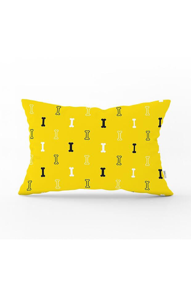 غطاء وسادة مستطيل حديث مطبوع رقميًا بنمط عظمة صغيرة - 1