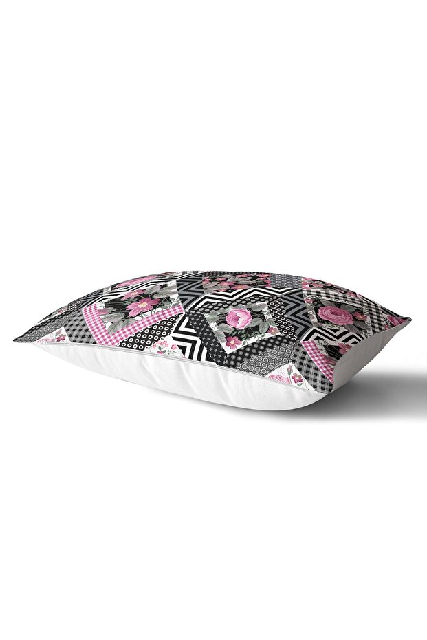 Flower Patterned Pointed Motif Rectangular Pillow Throw Pillow Cover - 2