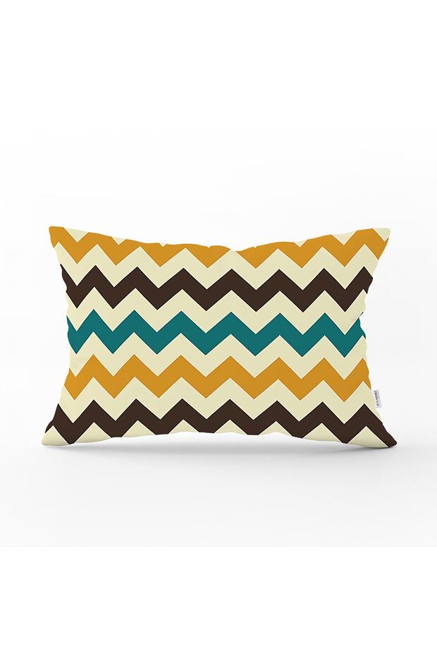 Modern Zigzag Pattern Digital Printed Decorative Rectangular Pillow Throw Pillow Cover - 1