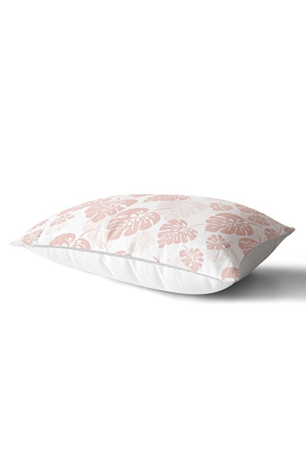 Pastel Background White Leaf Patterned Digital Printed Modern Rectangular Pillow Throw Pillow Cover - 2