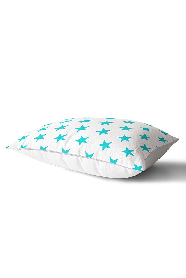 Modern Turquoise Star Printed Rectangular Pillow Case - 2