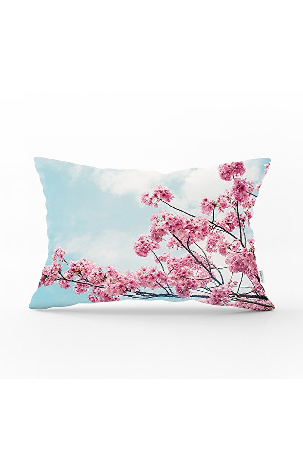 Pink Branches in Clouds Decorative Rectangular Throw Pillow Cover - 1