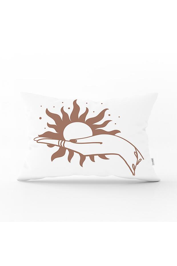Onedraw Drawing White Background - Sun Catching Hand Patterned Rectangular Pillow - 1