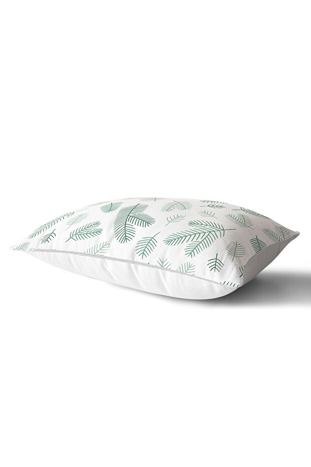 Leaf Patterned Digital Printed Modern Rectangular Pillow Throw Pillow Cover on White Background - 2