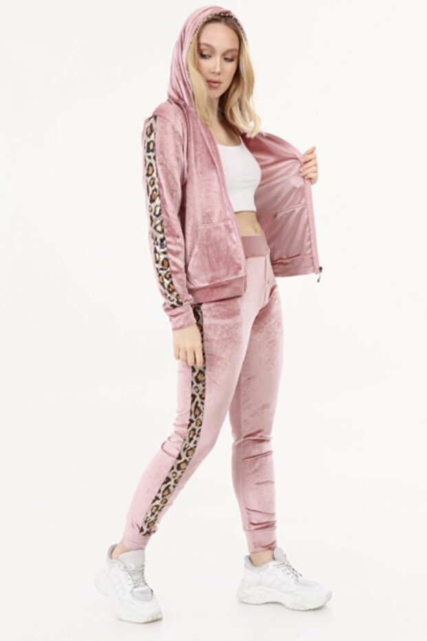 Leopard ružičasti baršunasti set - 1