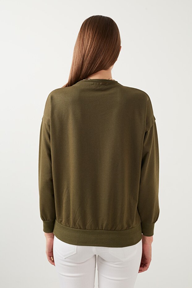 Bisiklet Yaka Basic Örme Sweat Kadın Sweat 5413012 - 4