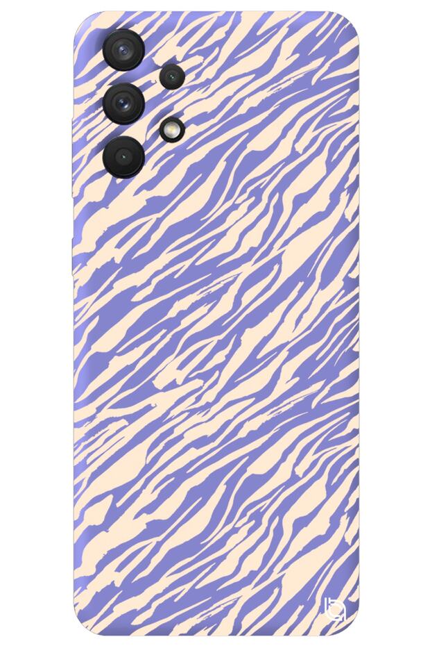 Samsung A23 4g Lilac Premium Velvet Inside Stripes Patterned Silicone Phone Case