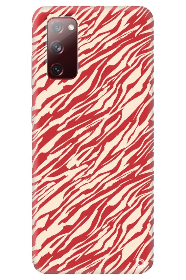 Samsung A02S Red Premium Velvet Stripes Patterned Silicone Phone Case