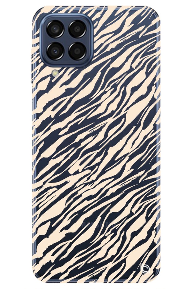 Samsung M22 Transparent Premium Lines Patterned Silicone Phone Case