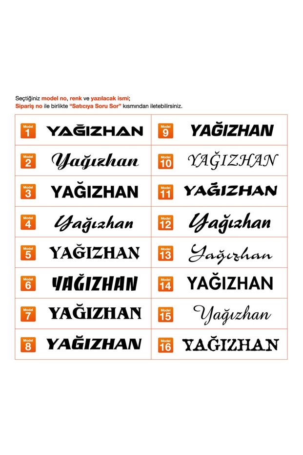 Auto Car Sticker Decal - 2 Pieces Name Lettering - Black