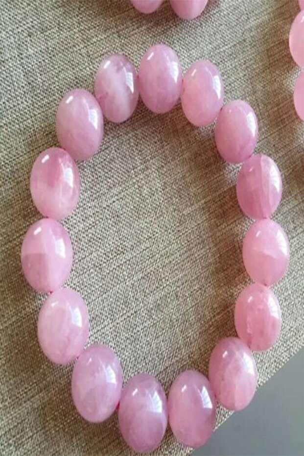 10 mm Pink Quartz Bracelet - Certified Natural Stone