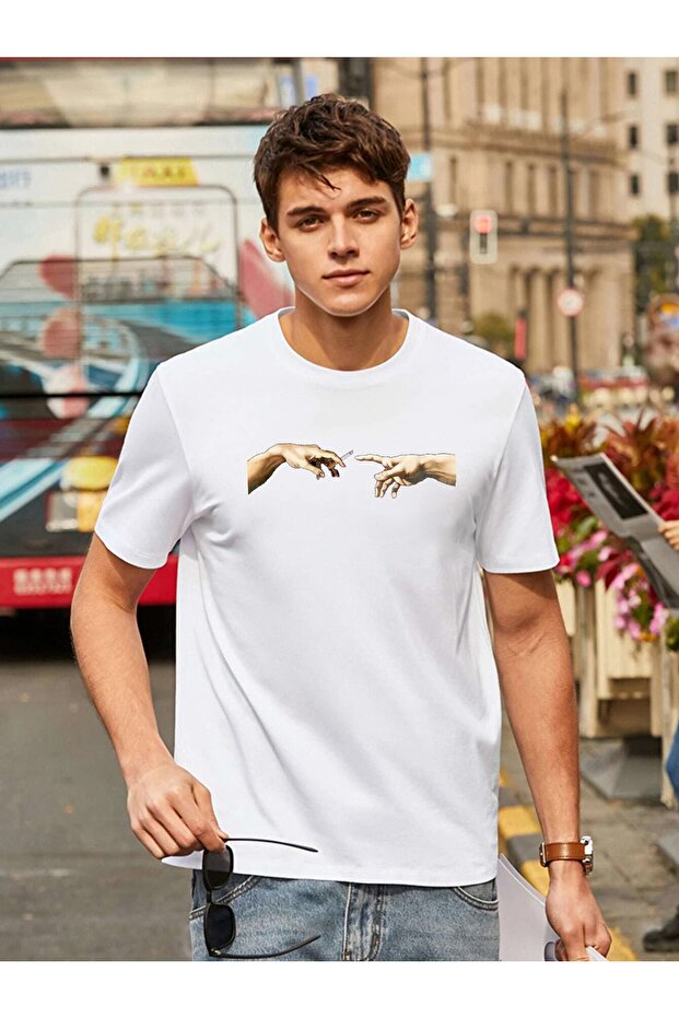 Men's Hands Printed Oversize Tshirt