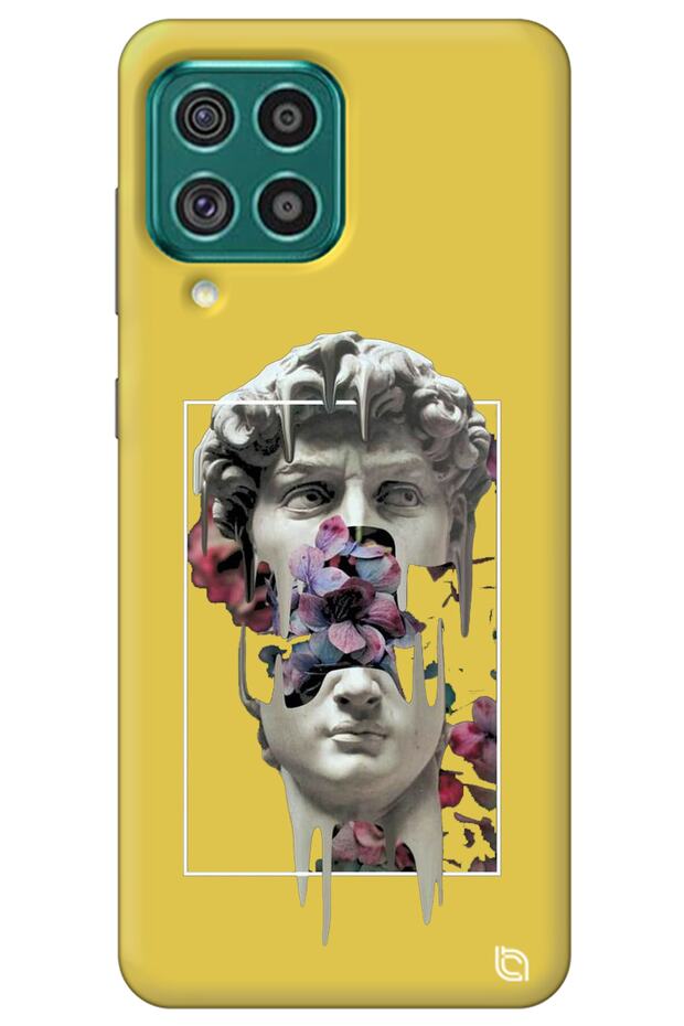 Samsung M32 Yellow Premium Velvet David Patterned Silicone Phone Case