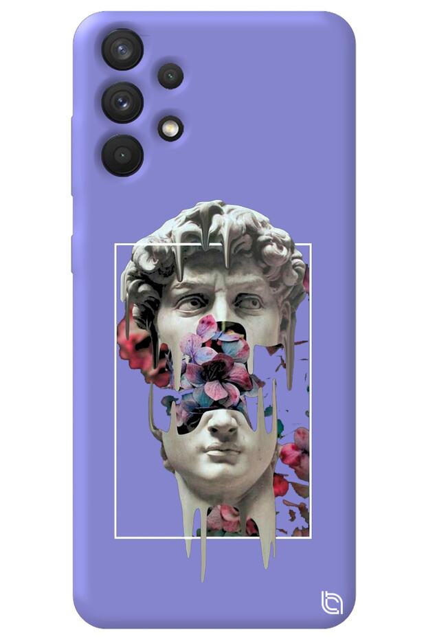 Samsung A13 4g Lilac Premium Velvet David Patterned Silicone Phone Case