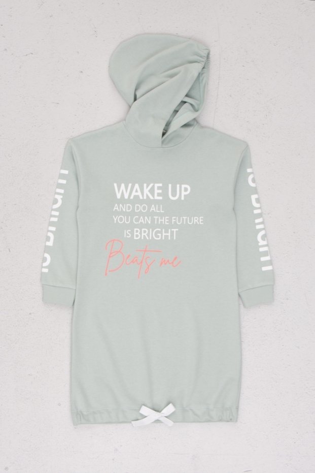 Girl's 8-14 Years Long Sleeve Hooded Dress