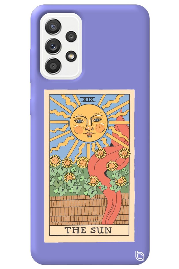 A33 Lilac Compatible Premium Velvet Tarot Sun Patterned Silicone Phone Case