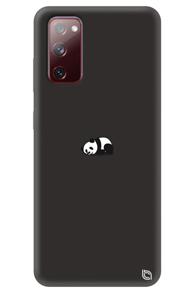 Samsung A02S Black Premium Velvet Panda Patterned Silicone Phone Case