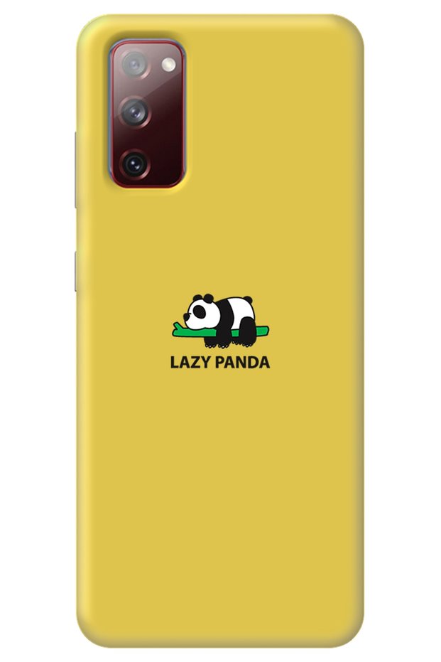 Samsung A03S Yellow Premium Velvet Panda Patterned Silicone Phone Case