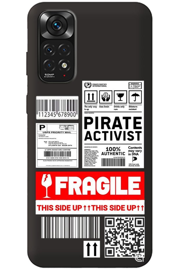 Xiaomi Redmi 10 2022 Black Premium Velvet Inside Fragile Patterned Silicone Phone Case