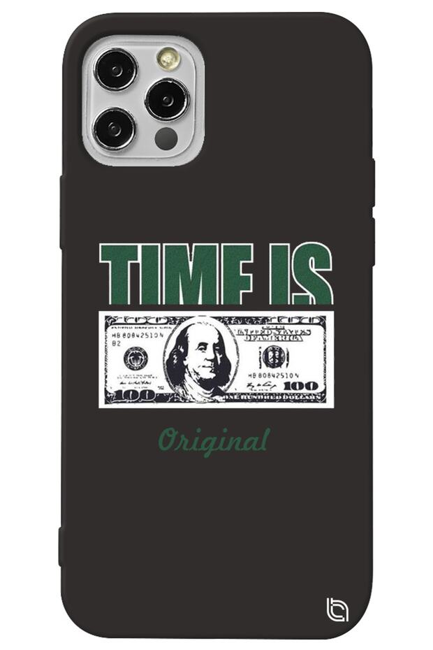 iPhone 14 Pro Black Velvet Money Patterned Silicone Phone Case