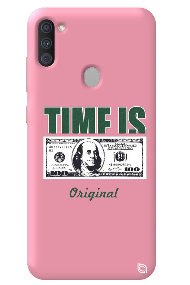 Samsung A11 Pink Premium Velvet Money Patterned Silicone Phone Case