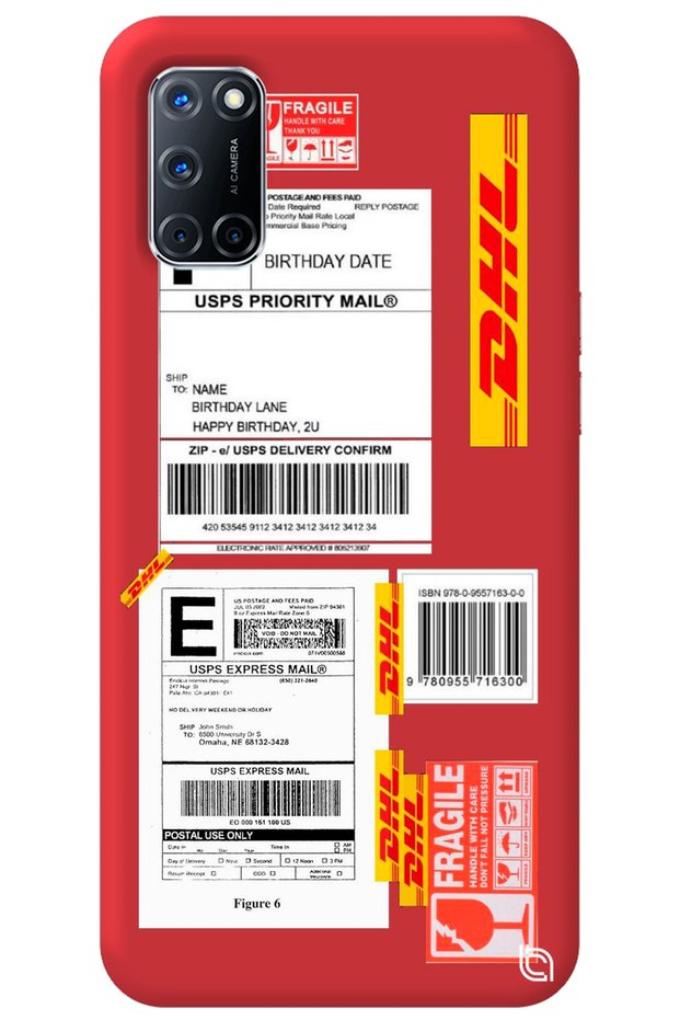 Oppo A72 Red Premium Velvet Inside Express Patterned Silicone Phone Case