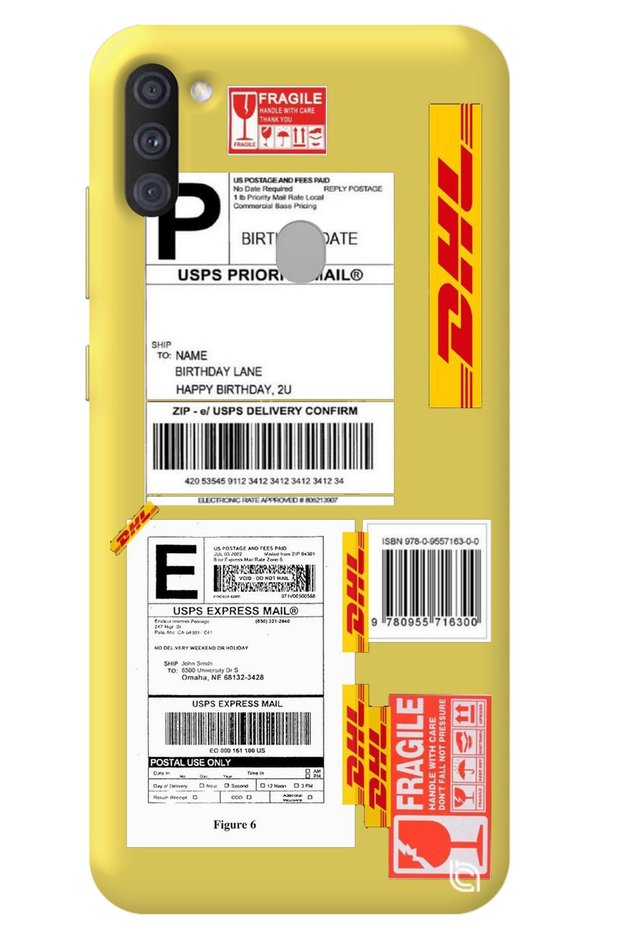 Samsung A11 Yellow Premium Velvet Inside Express Patterned Silicone Phone Case