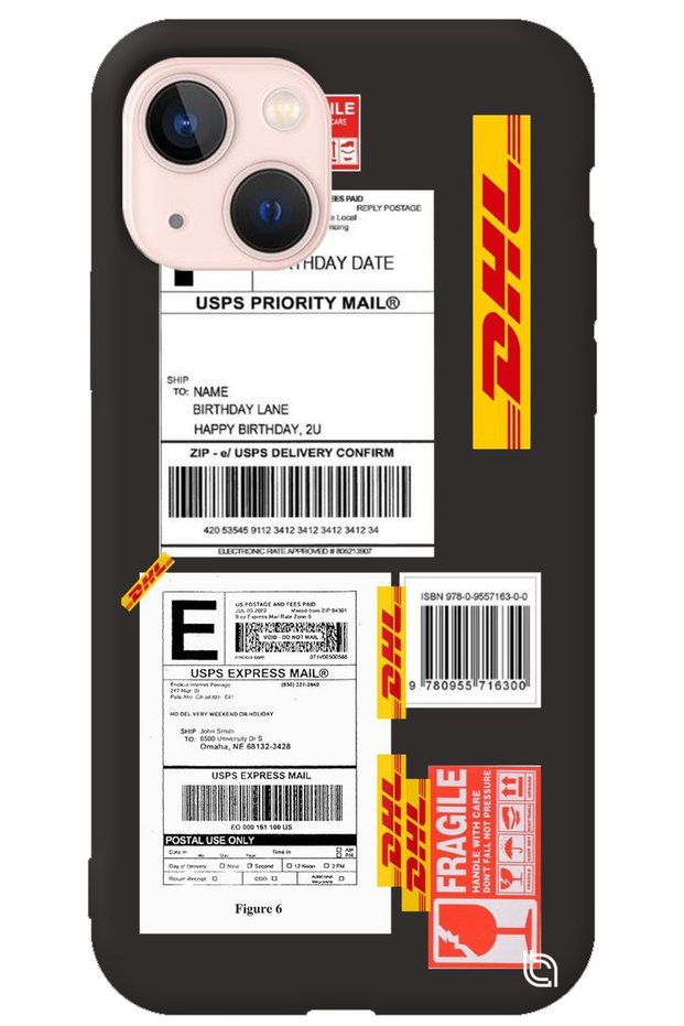 iPhone 13 Black Premium Velvet Inside Express Patterned Silicone Phone Case
