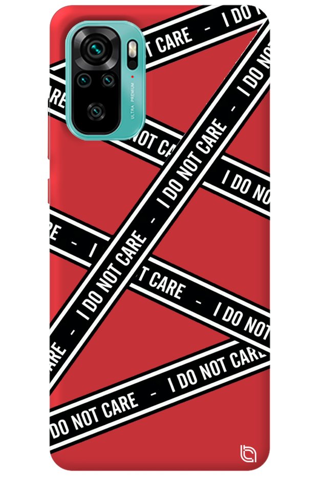 Xiaomi Redmi Note 10S Red Premium Velvet Inside Dont Care Patterned Silicone Phone Case