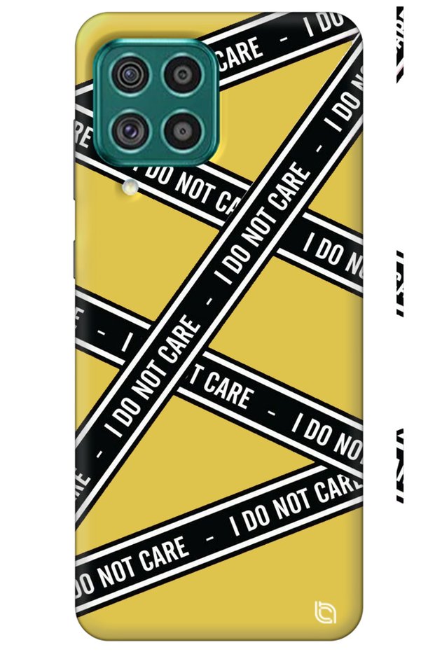 Samsung M53 Yellow Premium Velvet Inside Dont Care Patterned Silicone Phone Case