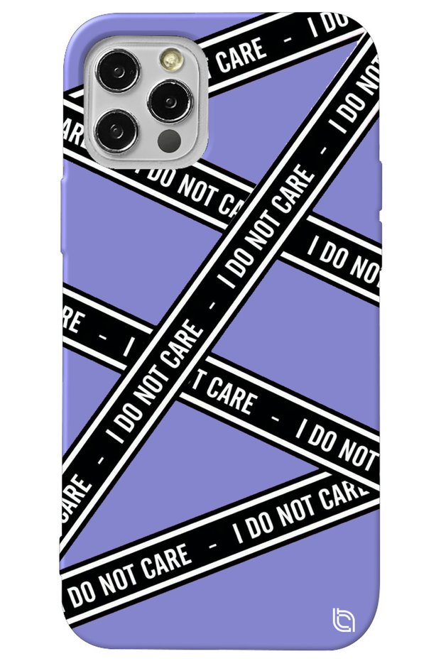 iPhone 13 Pro Lilac Premium Velvet Inside Dont Care Patterned Silicone Phone Case