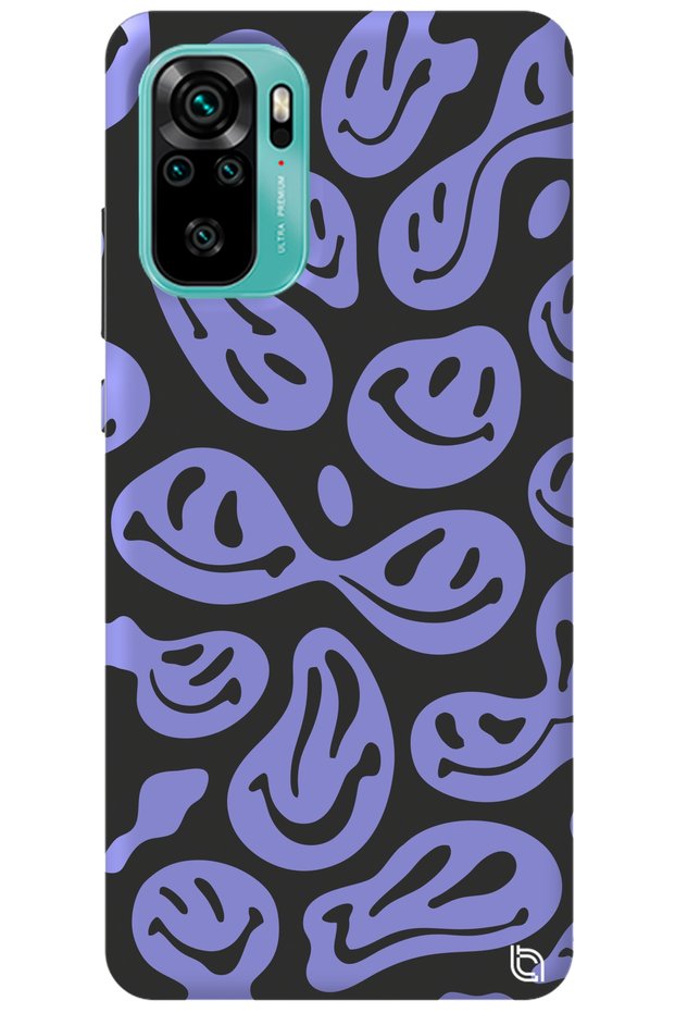 Xiaomi Redmi Note 10S Lilac Premium Velvet Inside Smile Patterned Silicone Phone Case