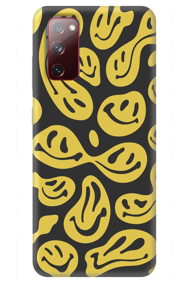 Samsung A03S Yellow Premium Velvet Smile Patterned Silicone Phone Case