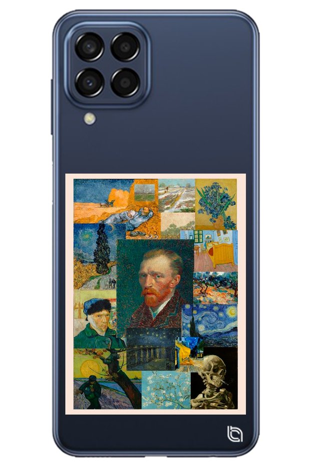 Samsung M22 Clear Premium Van Gogh Patterned Silicone Phone Case