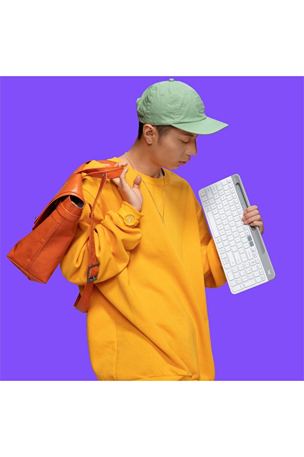 K580 Ultra Ince Çoklu Cihaz Özellikli Türkçe Bluetooth Klavye - Beyaz - 2