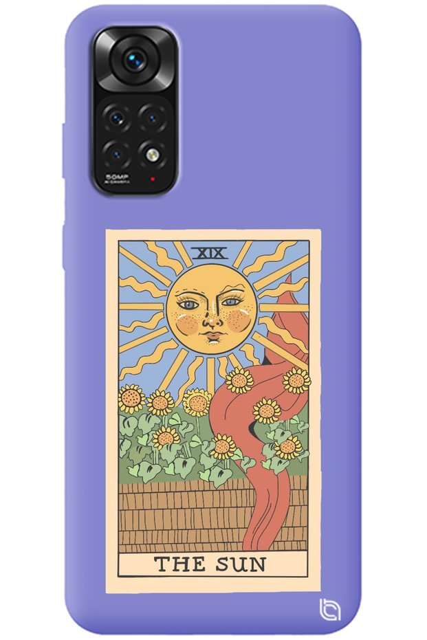 Xiaomi Redmi Note 11s Lilac Premium Silicone Phone Case with Velvet Tarot Sun Pattern Inside Compatible