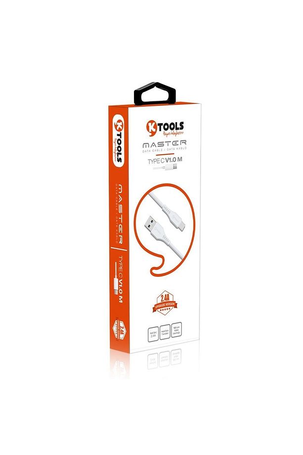 Master 2.4a 1 Metre Beyaz Type C Data Kablo - 1