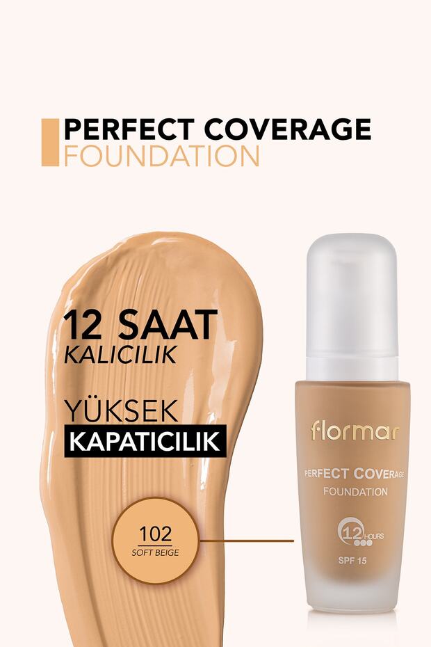 Yoğun Kapatıcı Su Bazlı Fondöten (Nötr Alt Ton) - Perfect Coverage Foundation - 102 - 8690604085903 - 4