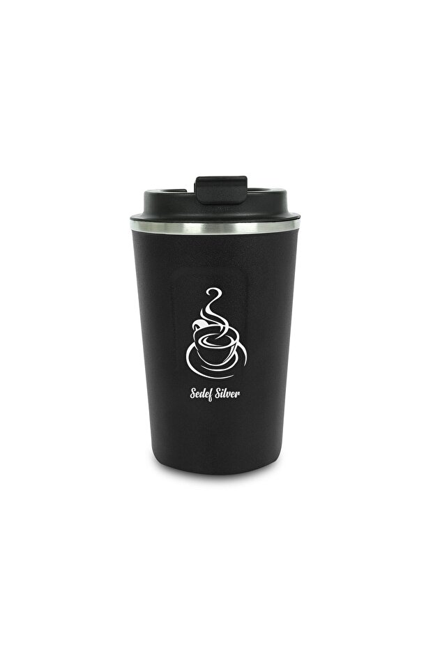 Mattblack Series Coffee Themed Stainless Steel Small Tea Coffee Thermos Cup