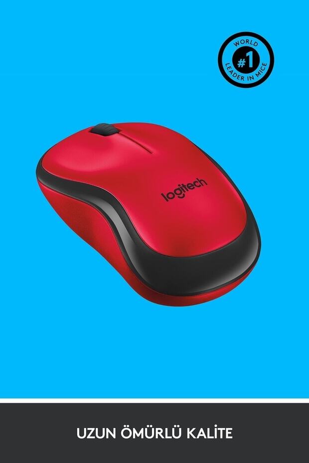 M220 Sessiz Kompakt Kablosuz Mouse  Kırmızı - 6