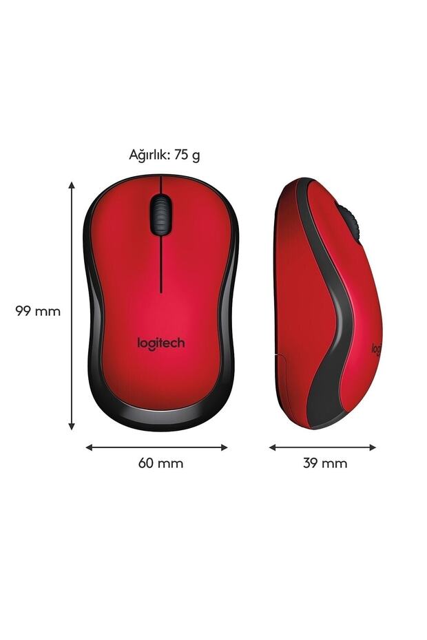 M220 Sessiz Kompakt Kablosuz Mouse  Kırmızı - 9