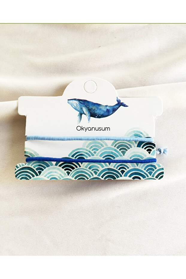 My Ocean Whale 2-Piece Blue Rope Double Bracelet Set Bff, Lover Bracelet Gift Bracelet