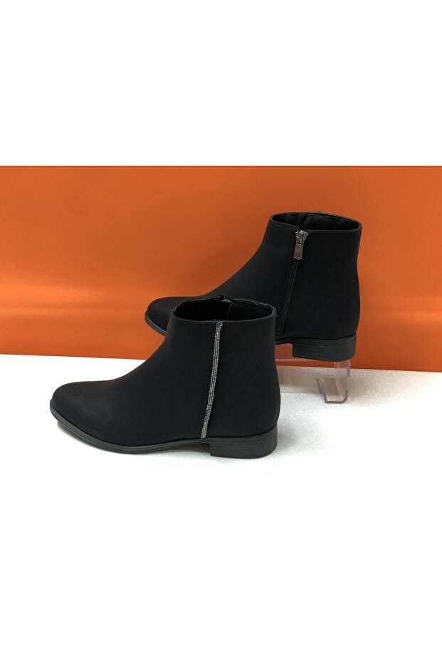 Taş Şeritli Kısa Düz Taban Kadın Boti Bot - 4