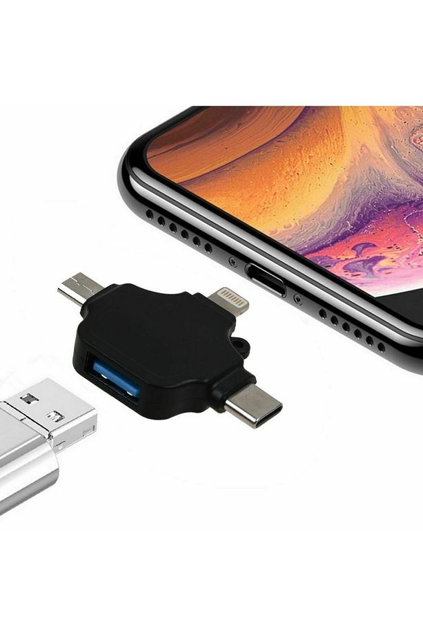 5003 Lightning Iphone Type-c Micro Usb 3in1 Usb 3.0 Dişi Mouse Flash Otg Çevirici Adaptör - 3