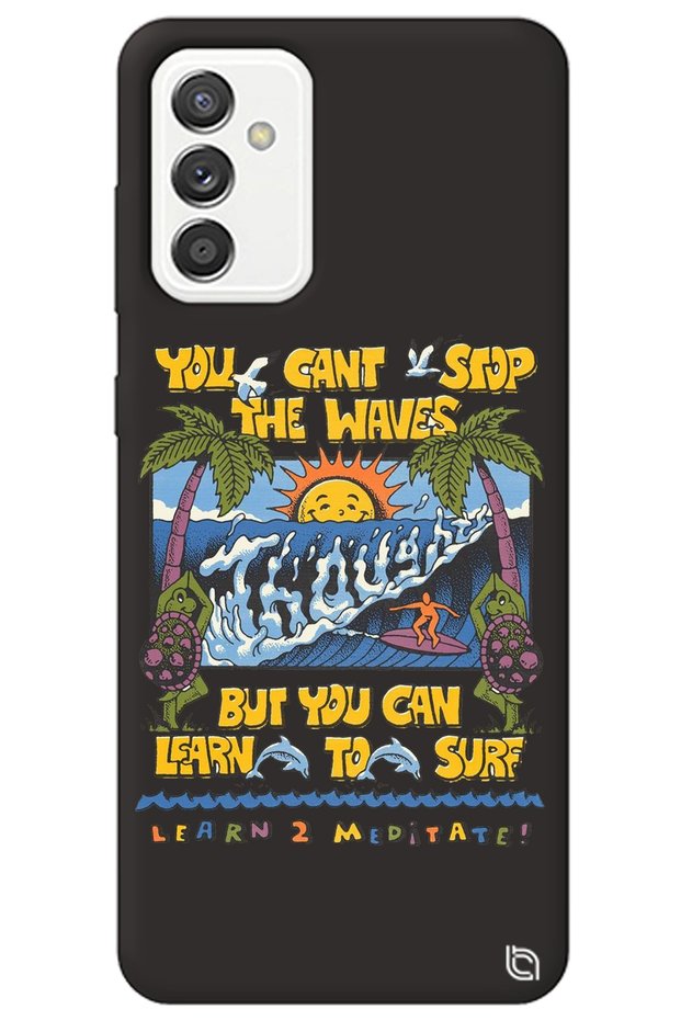 Samsung M52 Black Premium Velvet Waves Patterned Silicone Phone Case