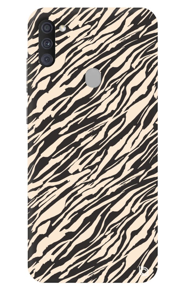 Samsung M11 Black Premium Velvet Stripes Patterned Silicone Phone Case