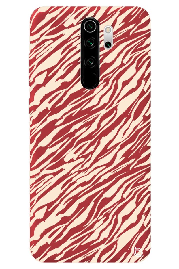 Xiaomi Redmi Note 8 Pro Red Premium Velvet Lines Patterned Silicone Phone Case