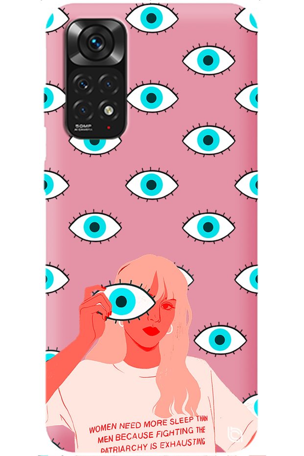 Xiaomi Redmi 10 2022 Pink Premium Velvet Eye Patterned Silicone Phone Case
