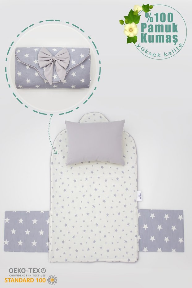 Portable Diaper Cushion for Baby, Diaper Care Bag Organizer, Star Series, Gray