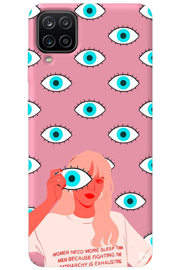 Samsung M12 Pink Premium Velvet Eye Patterned Silicone Phone Case